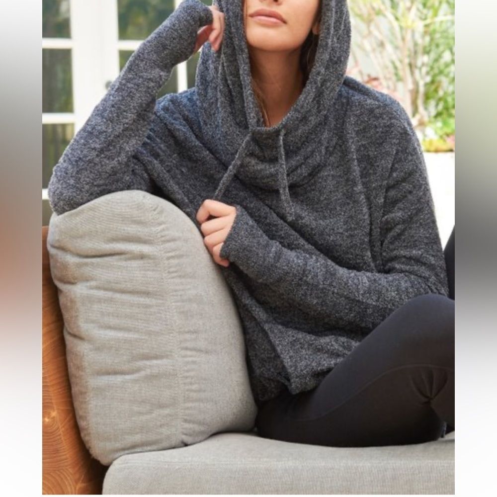 Barefoot Dreams Pebble Beach CozyChic Lite Cowl Neck Pull Over Hoodie- Size S